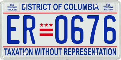 DC license plate ER0676