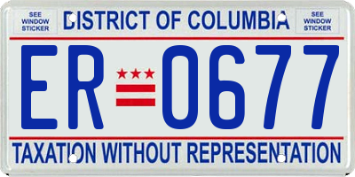 DC license plate ER0677