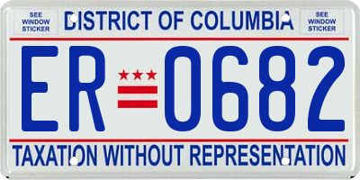 DC license plate ER0682