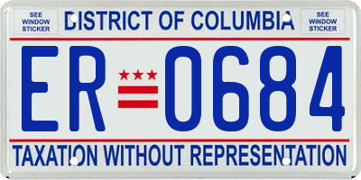 DC license plate ER0684