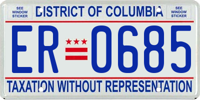 DC license plate ER0685