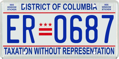 DC license plate ER0687