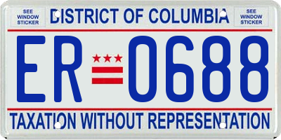 DC license plate ER0688