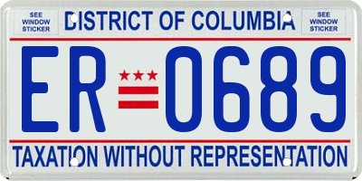 DC license plate ER0689