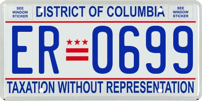 DC license plate ER0699