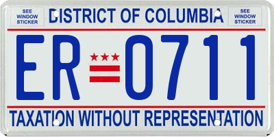 DC license plate ER0711