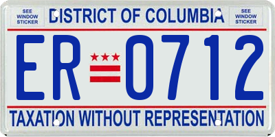 DC license plate ER0712