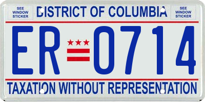 DC license plate ER0714