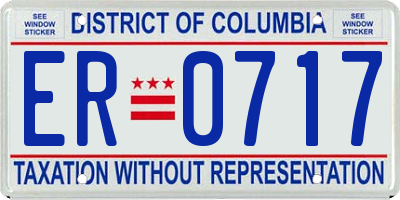 DC license plate ER0717