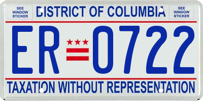 DC license plate ER0722