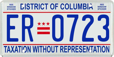 DC license plate ER0723