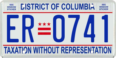 DC license plate ER0741