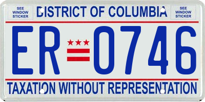 DC license plate ER0746