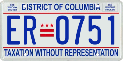 DC license plate ER0751
