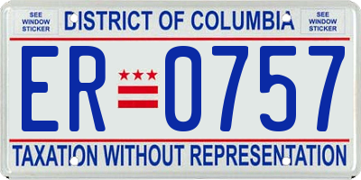 DC license plate ER0757