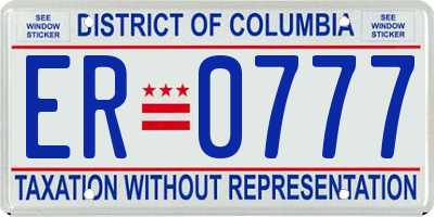 DC license plate ER0777