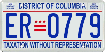 DC license plate ER0779