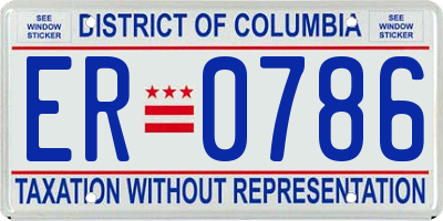 DC license plate ER0786