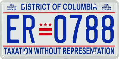 DC license plate ER0788