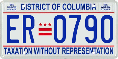 DC license plate ER0790