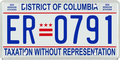 DC license plate ER0791