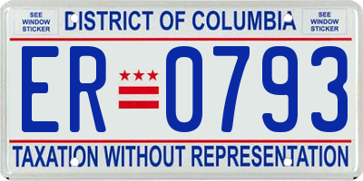 DC license plate ER0793