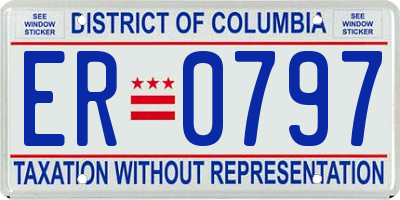 DC license plate ER0797