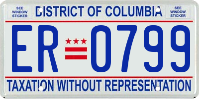 DC license plate ER0799