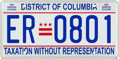DC license plate ER0801