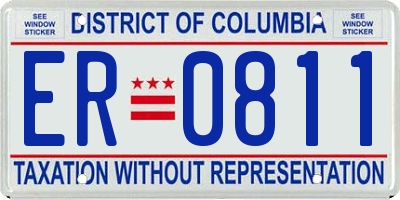 DC license plate ER0811