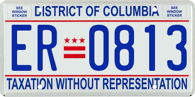 DC license plate ER0813