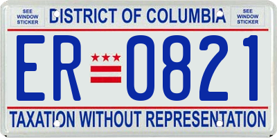 DC license plate ER0821