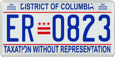 DC license plate ER0823
