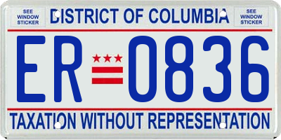 DC license plate ER0836
