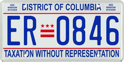 DC license plate ER0846