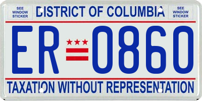 DC license plate ER0860