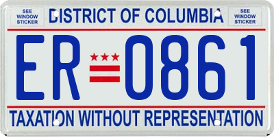DC license plate ER0861