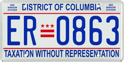 DC license plate ER0863