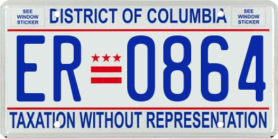 DC license plate ER0864