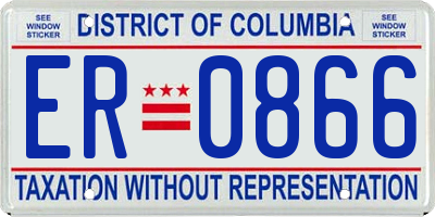 DC license plate ER0866