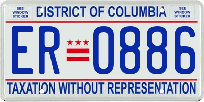 DC license plate ER0886