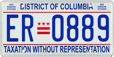 DC license plate ER0889