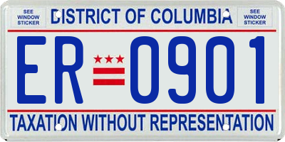 DC license plate ER0901