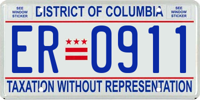 DC license plate ER0911