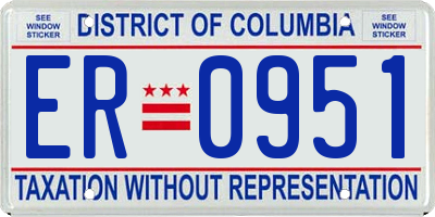 DC license plate ER0951