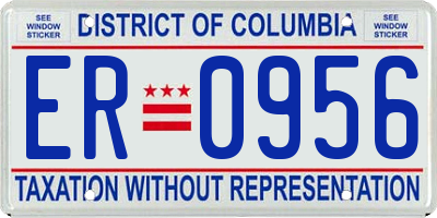 DC license plate ER0956