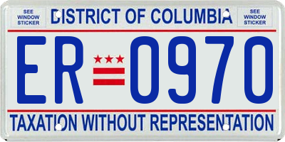 DC license plate ER0970