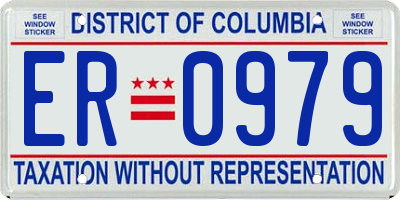 DC license plate ER0979