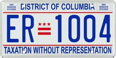 DC license plate ER1004
