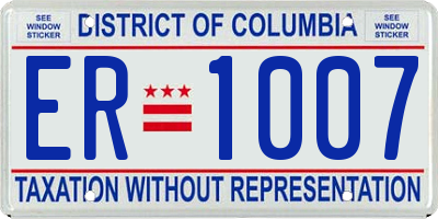 DC license plate ER1007